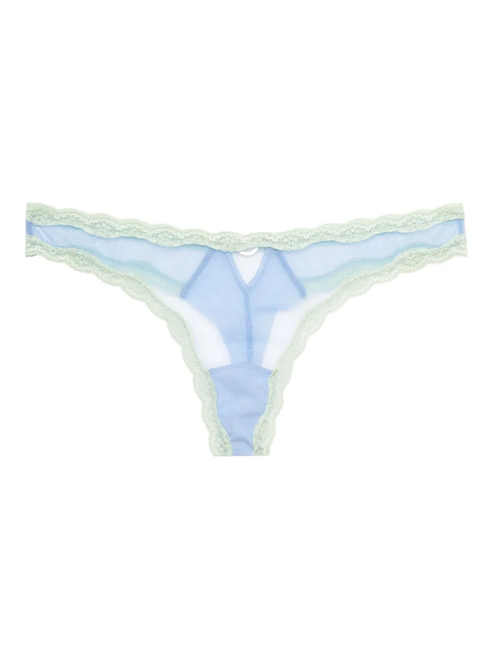 Fleur Du Mal String met kant Blauw
