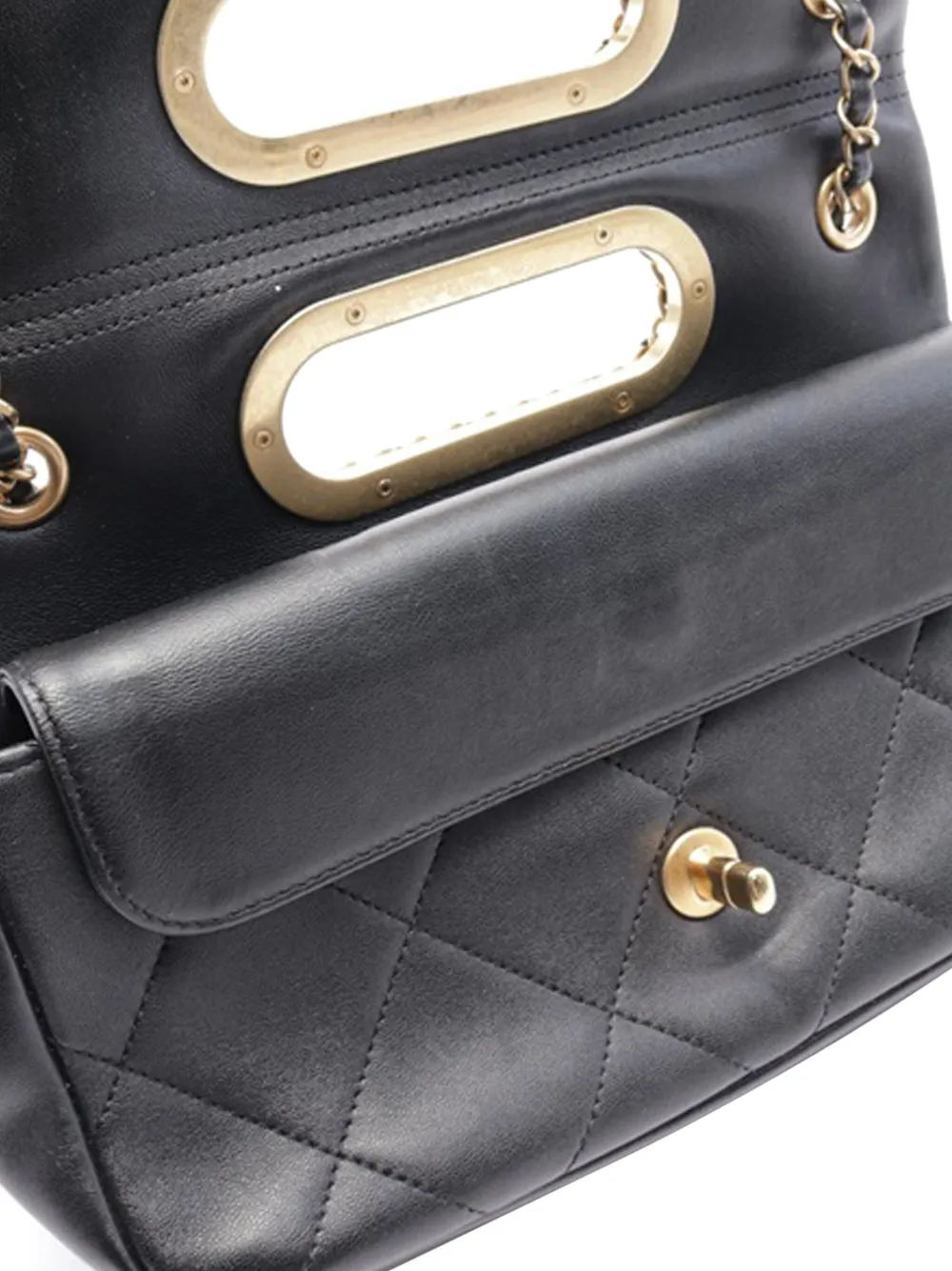 CHANEL Pre-Owned 2019 A Real Catch leren boekentas - Zwart