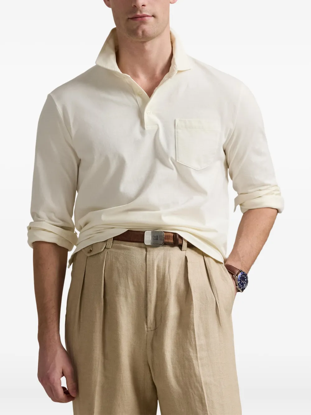 Polo Ralph Lauren Poloshirt met lange mouwen Wit