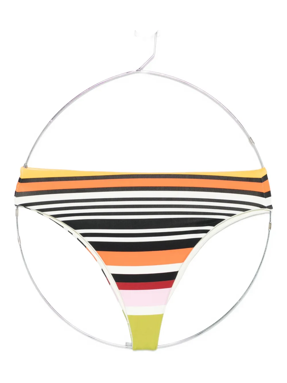Cala de la Cruz stripped-pattern bikini bottom | Black | Image 1