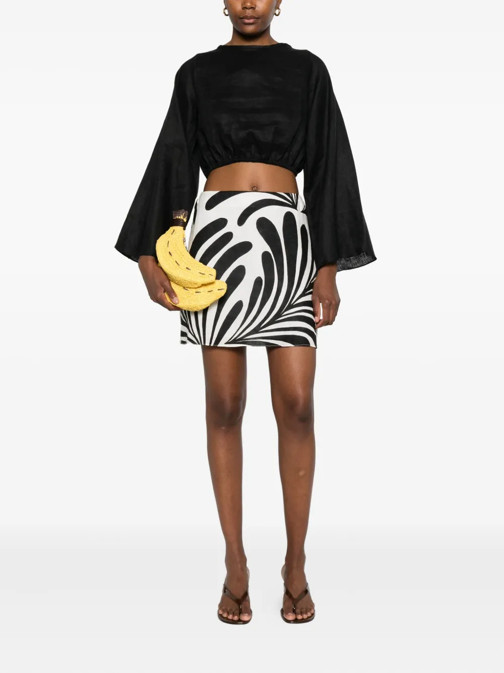 Cala de la Cruz Marina cropped top Zwart