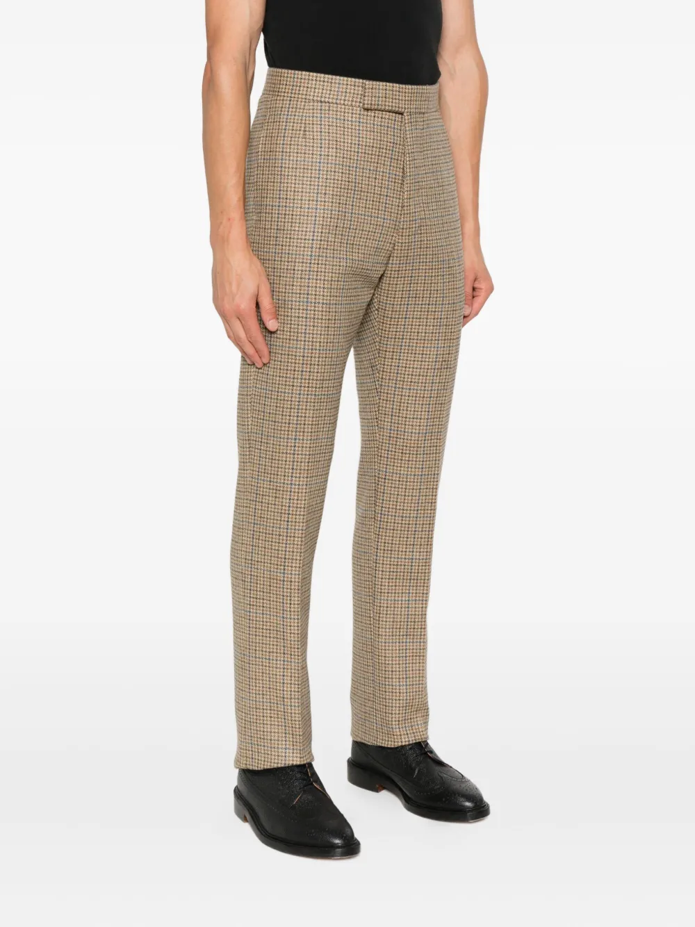 Thom Browne Checked Straight-leg Trousers In Neutral