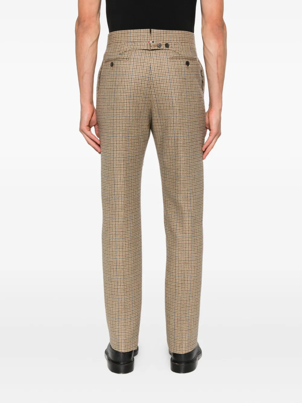 Thom Browne Checked Straight-leg Trousers In Neutral
