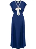 Sleeper bow-detailing satin midi dress - Blue