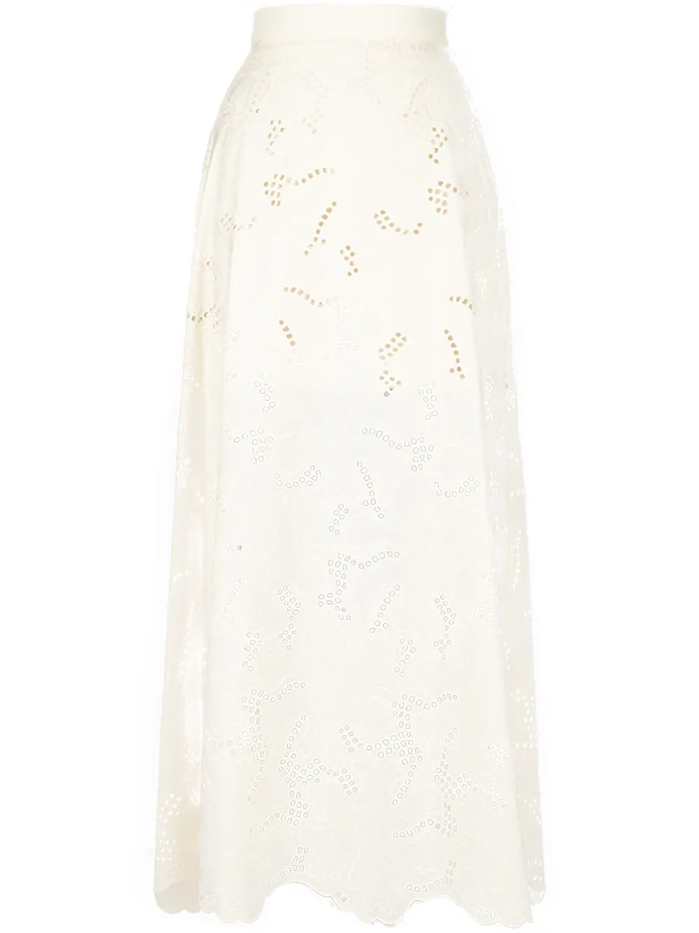 Elie Saab Embroidered Taffeta Maxi Skirt In White