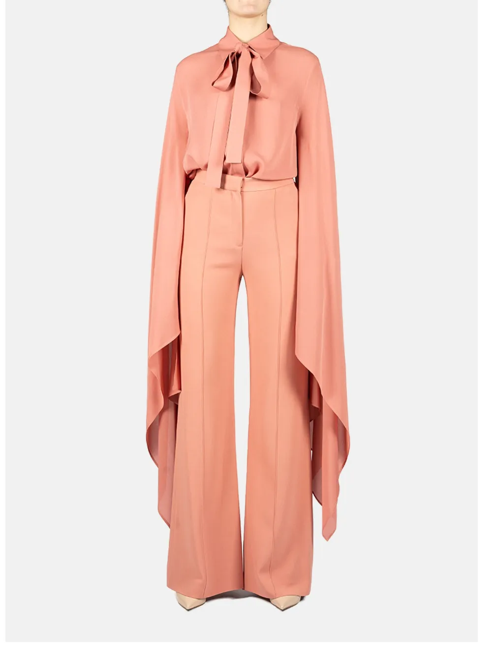 Elie Saab draped-sleeve shirt - Roze