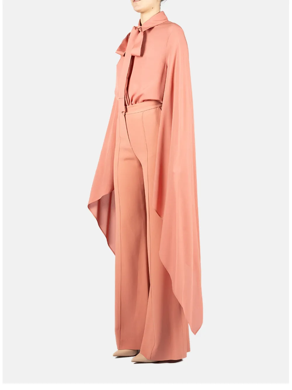 Elie Saab Blouse met gedrapeerde mouwen Roze