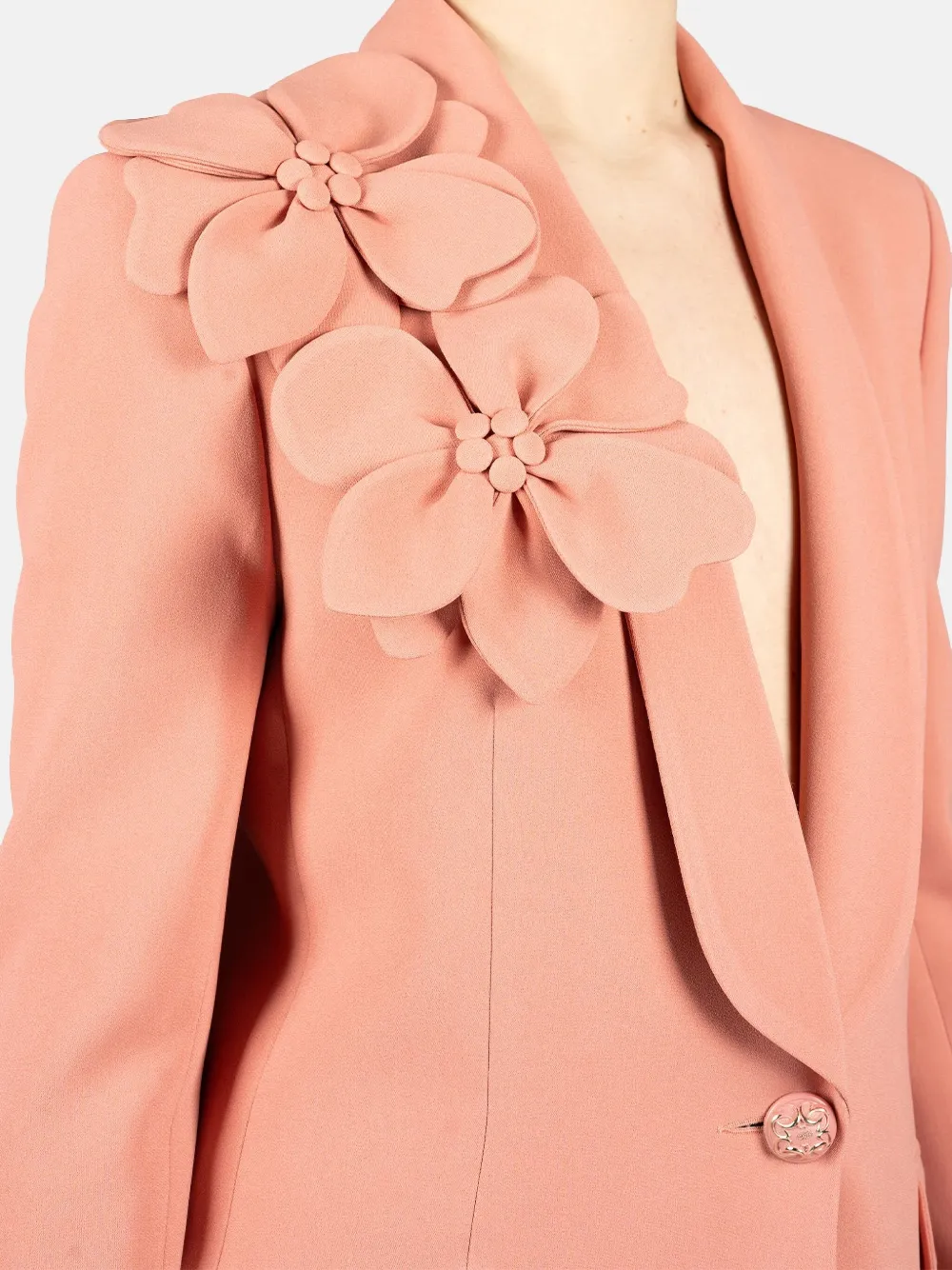 Elie Saab Blazer met bloemenapplicatie Roze