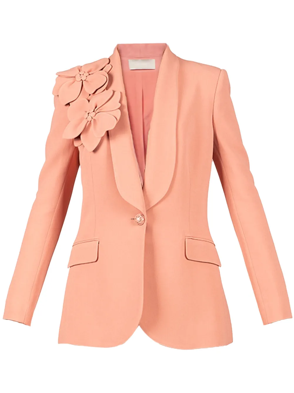 Elie Saab Blazer met bloemenapplicatie Roze