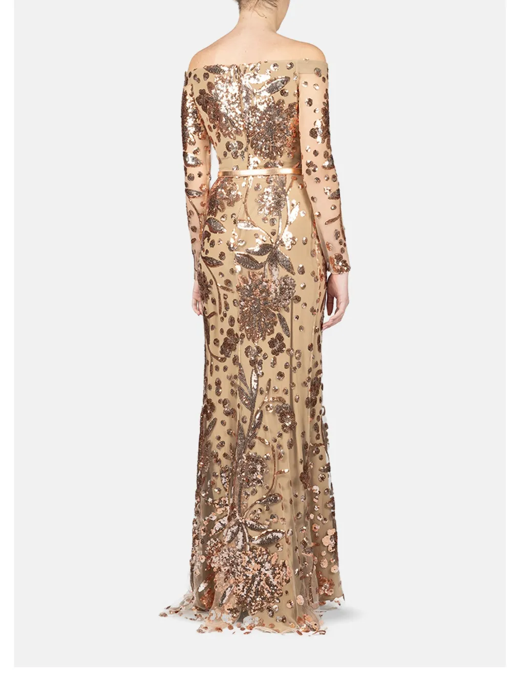 Elie Saab Tulen maxi-jurk Beige