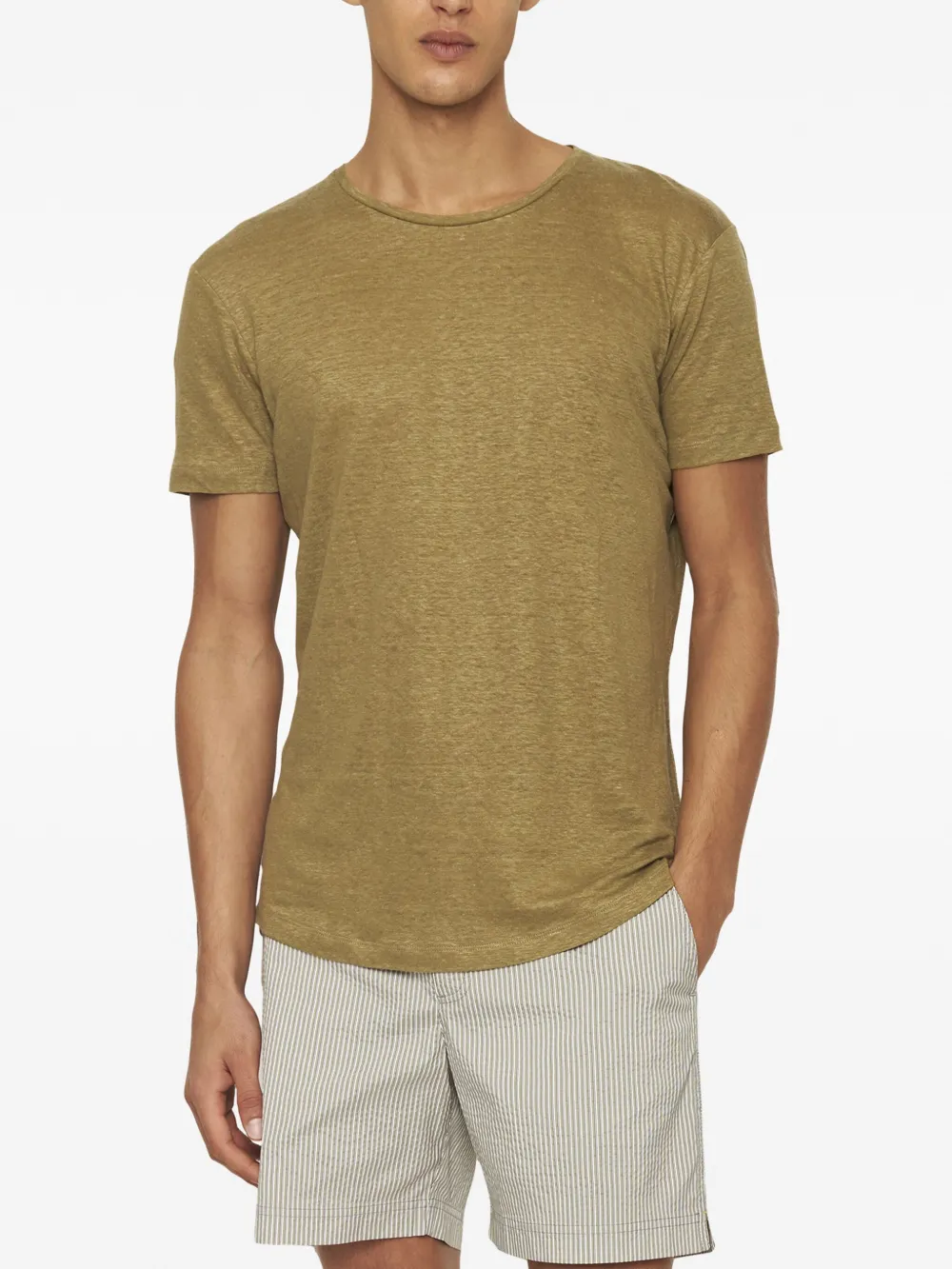 Orlebar Brown Linnen T-shirt - Groen