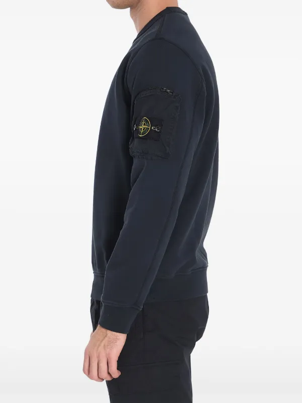 STONE  メンズ スウェット BADGE CREWNECK SWEATSHIRT Stone Island Compass-badge Sweatshirt | Black | FARFETCH
