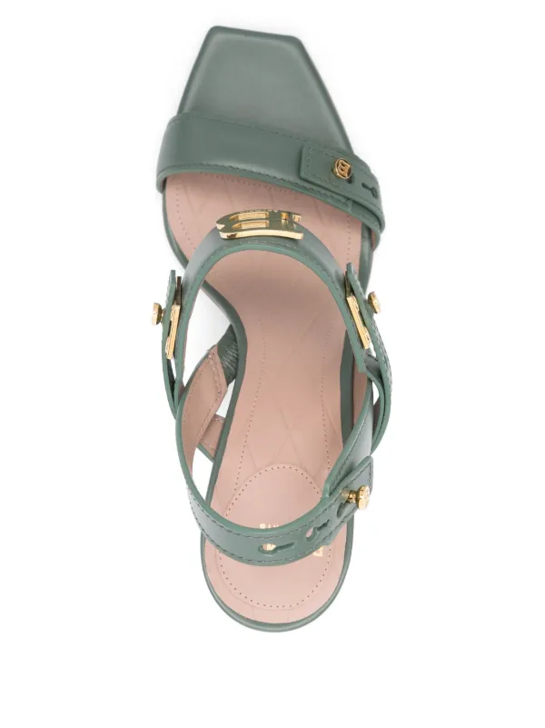 panelled leather sneakers