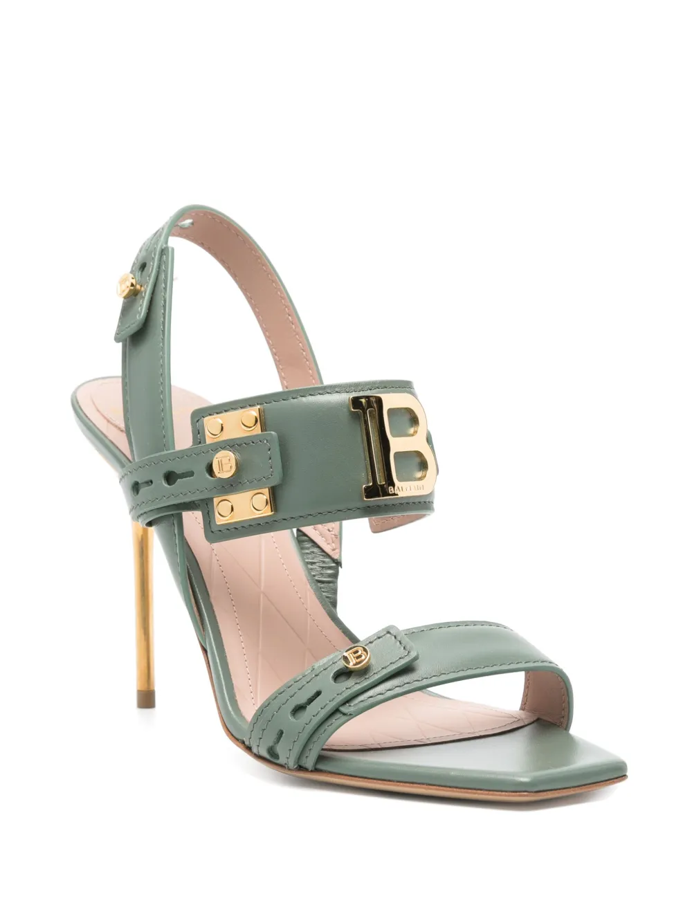 Balmain 100 mm sandalen met B-logo - Groen