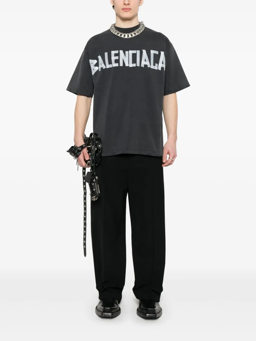 Balenciaga Tape Type T-shirt Zwart