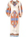 Johanna Ortiz Sailing Flags midi dress - Neutrals