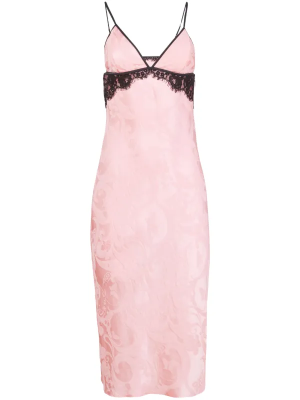 mal pink dress fleur du mal Rib Long Sleeve Garter Dress in Pink Cadillac