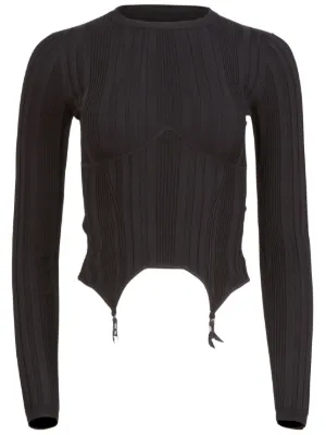 Fleur Du Mal Corset Sweater | Black | FARFETCH