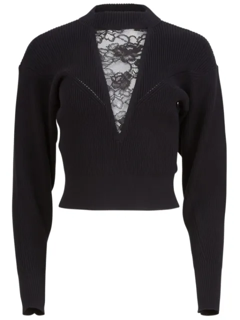 Fleur Du Mal lace-insert cropped sweater