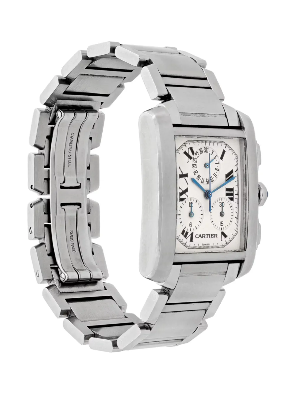 Pre-owned Cartier  Tank Francaise 28mm In White