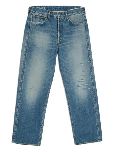 visvim jeans rectos con efecto envejecido