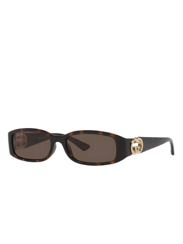 Gucci Eyewear GC002287 rectangle-frame Sunglasses | Brown | FARFETCH