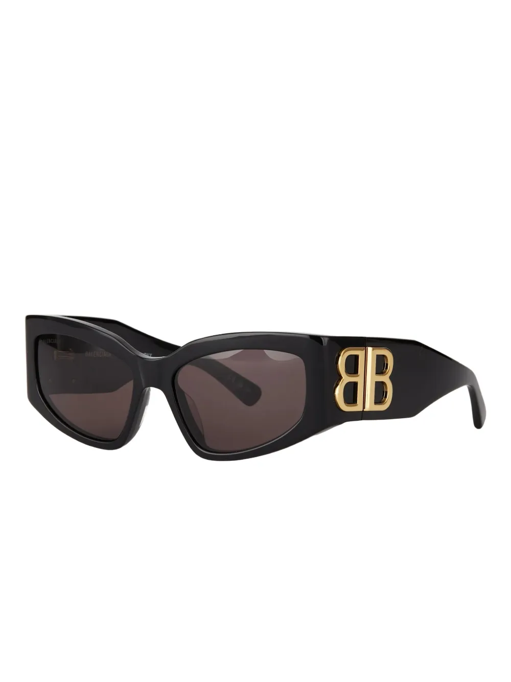 Balenciaga Bb-logo Geometric-frame Sunglasses In Black