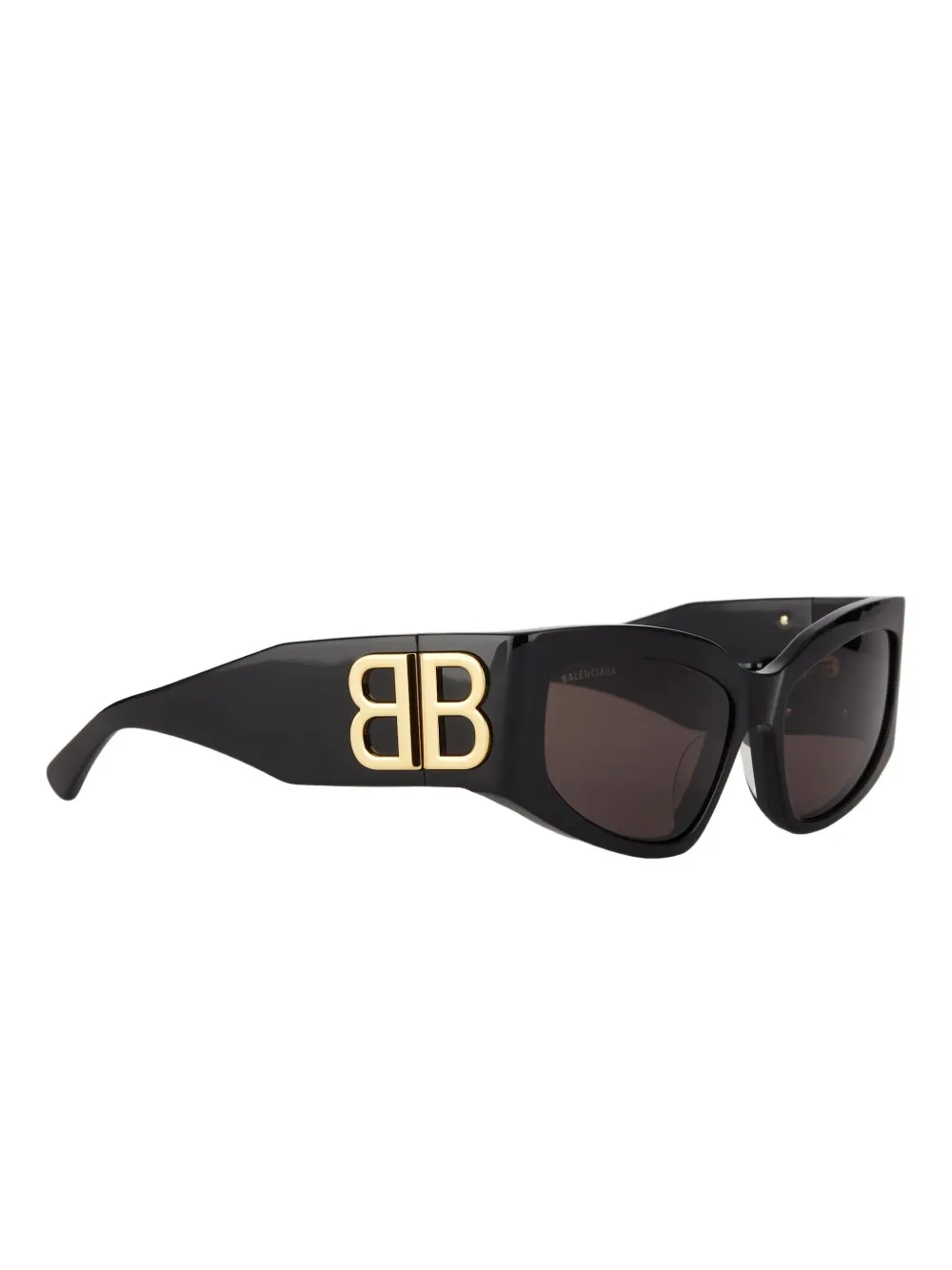 Balenciaga Bb-logo Geometric-frame Sunglasses In Black