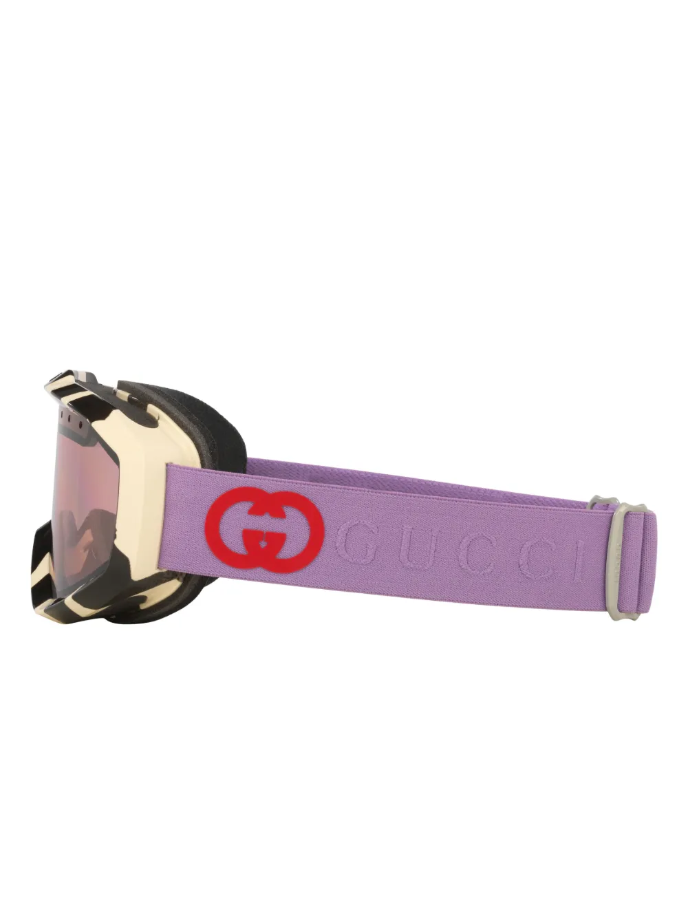 Gucci Striped Ski Goggles In Brown