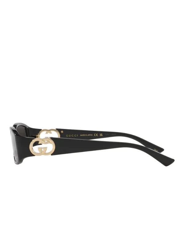 Gucci GC002287 rectangle-frame Sunglasses | Black | FARFETCH