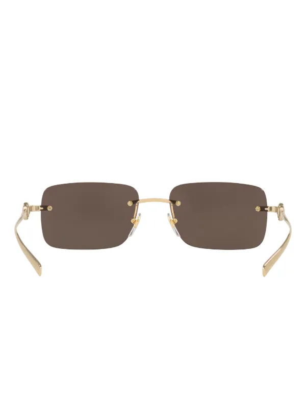 Gucci Eyewear square-frame Tinted Sunglasses | Gold | FARFETCH display picture 2