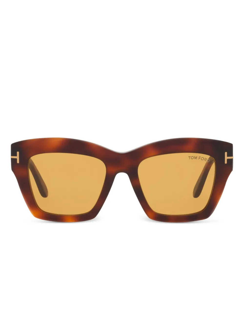 Tom Ford Womens Brown Ft1191 Luna Rectangle-frame Acetate Sunglasses In Green