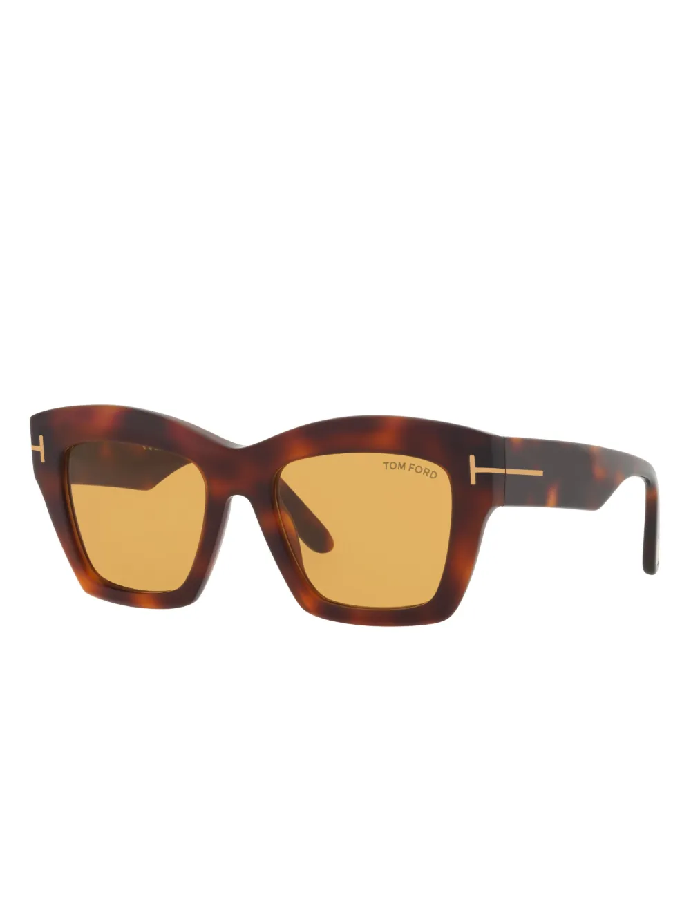 Tom Ford Womens Brown Ft1191 Luna Rectangle-frame Acetate Sunglasses In Green