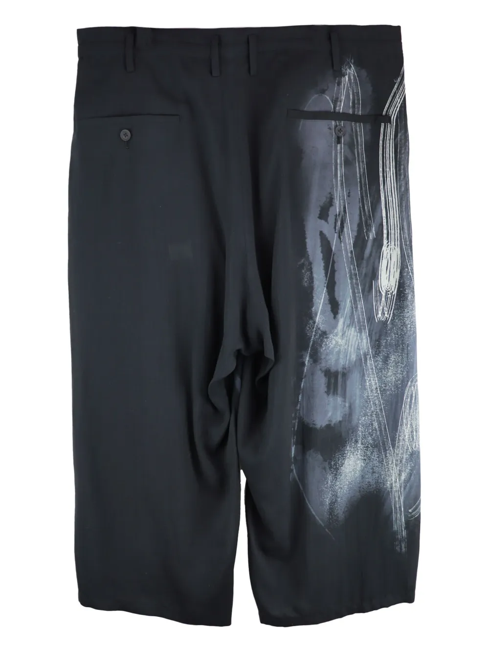 Yohji Yamamoto spray-painted trousers - Zwart