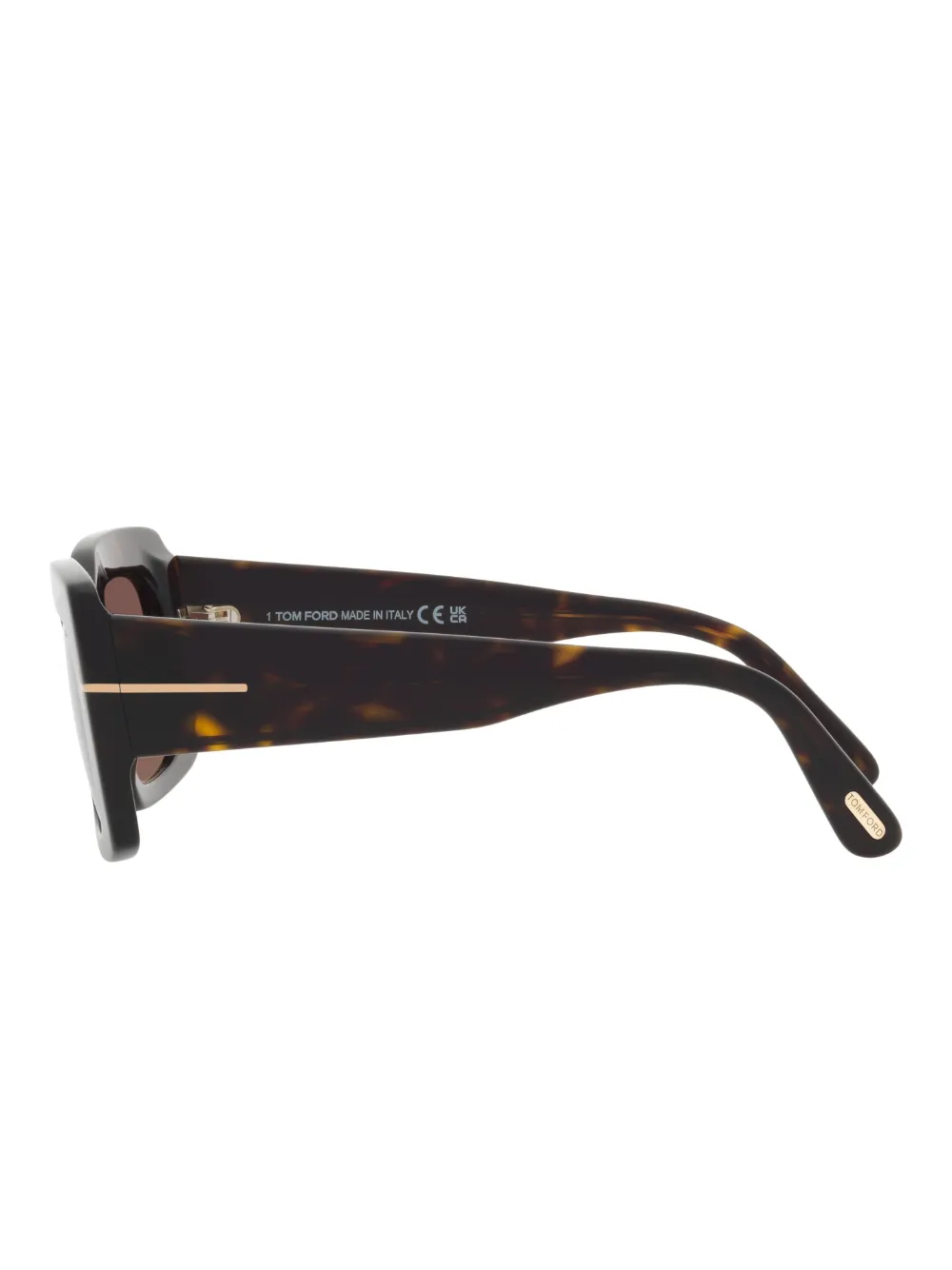 TOM FORD Eyewear Zonnebril met geometrisch montuur Groen