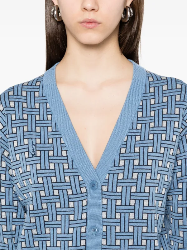 KENZO アーガイル柄カーディガン Kenzo Kenzo Weave カーディガン | ブルー | FARFETCH JP