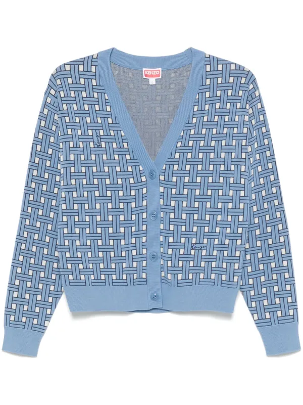 Kenzo Kenzo Weave カーディガン | ブルー | FARFETCH JP