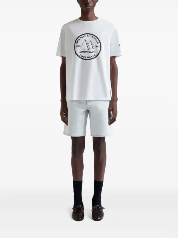 Bally DJレオマスアムネシアフリントクルネックTシャツ Bally x DJ Leo Mas Amnesia プリント Tシャツ | ホワイト