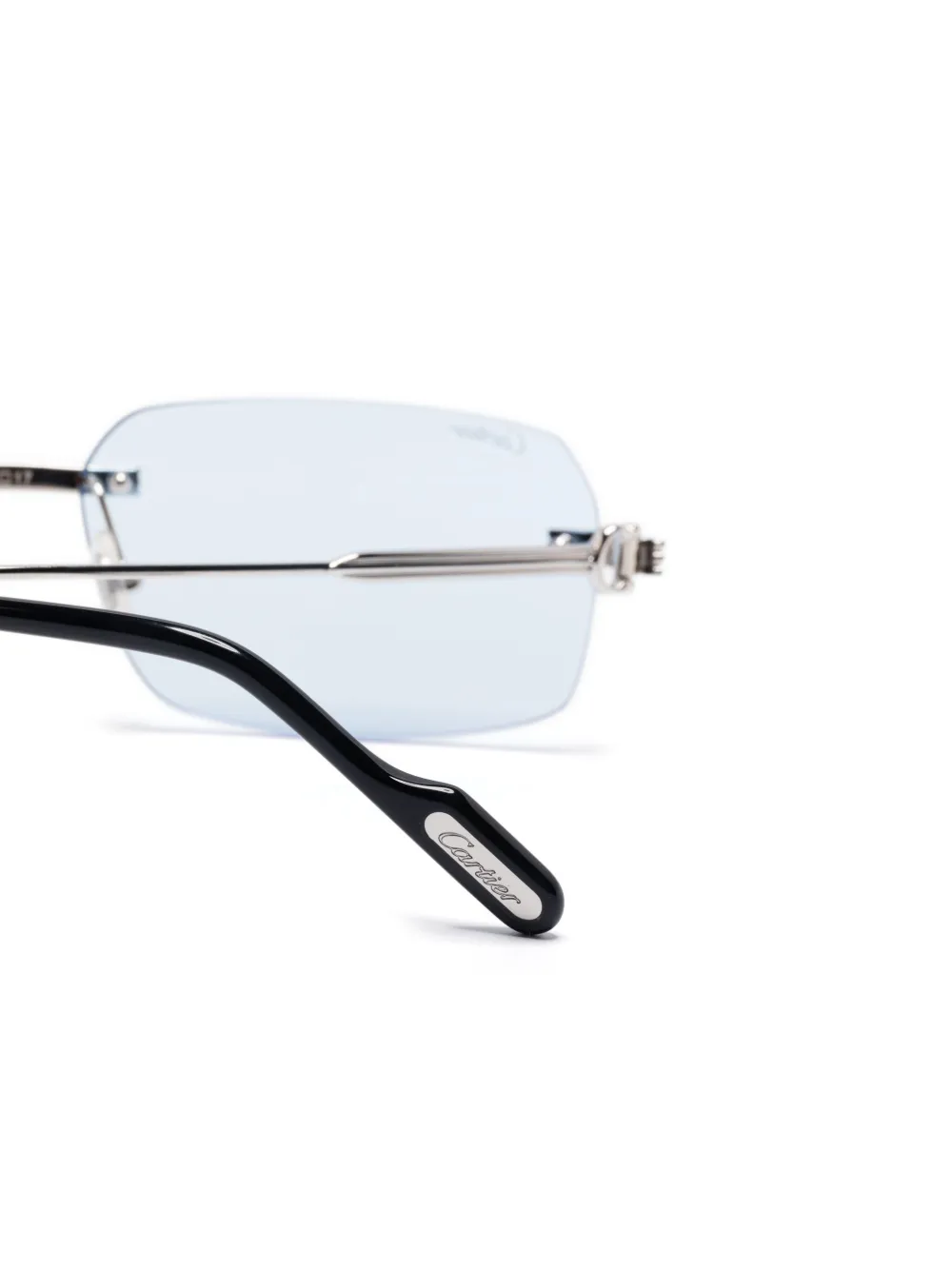 Cartier Eyewear Zonnebril met rechthoekig montuur Zilver