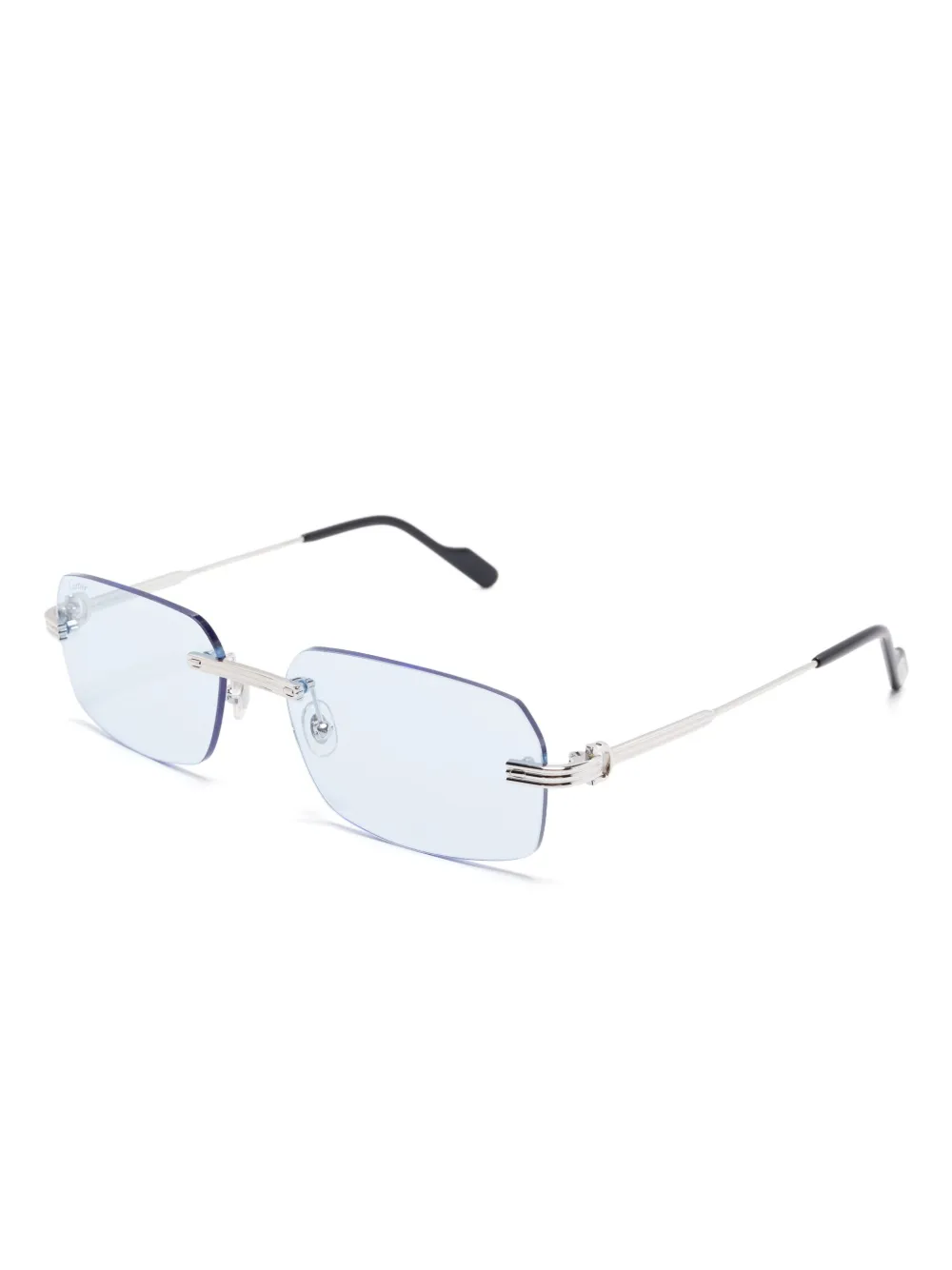 Cartier Eyewear Zonnebril met rechthoekig montuur - Zilver