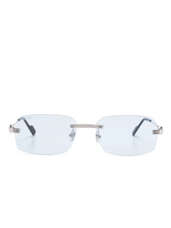 Cartier Eyewear スクエアフレーム サングラス | シルバートーン