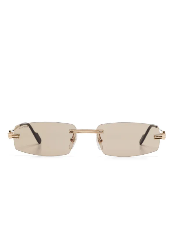 Cartier Eyewear リムレス サングラス | ゴールドトーン | FARFETCH JP