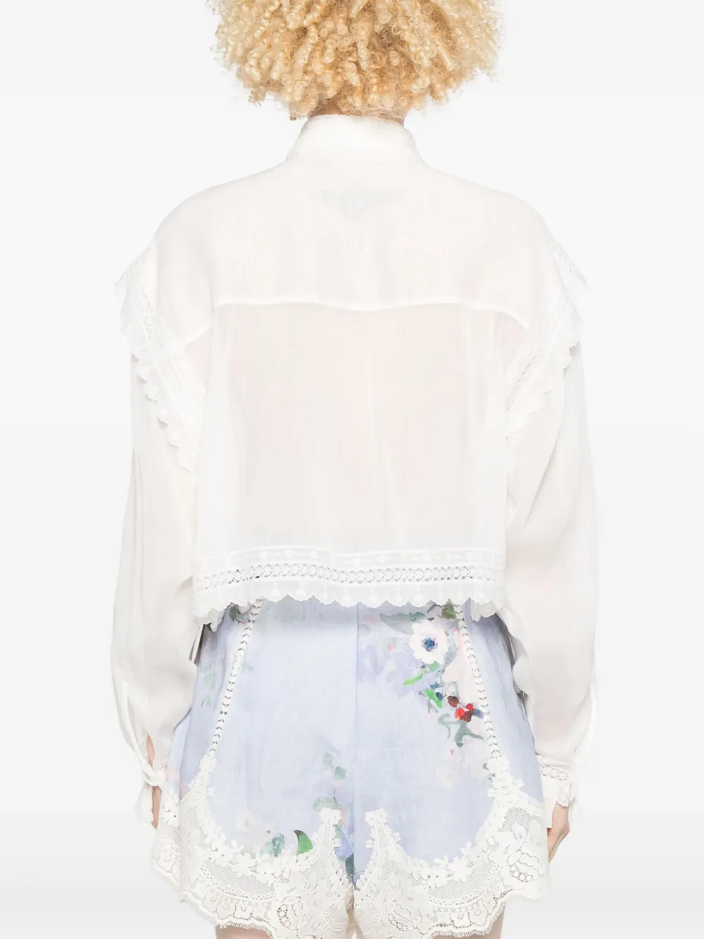 Ermanno Scervino Shirt met kanten vlakken Wit