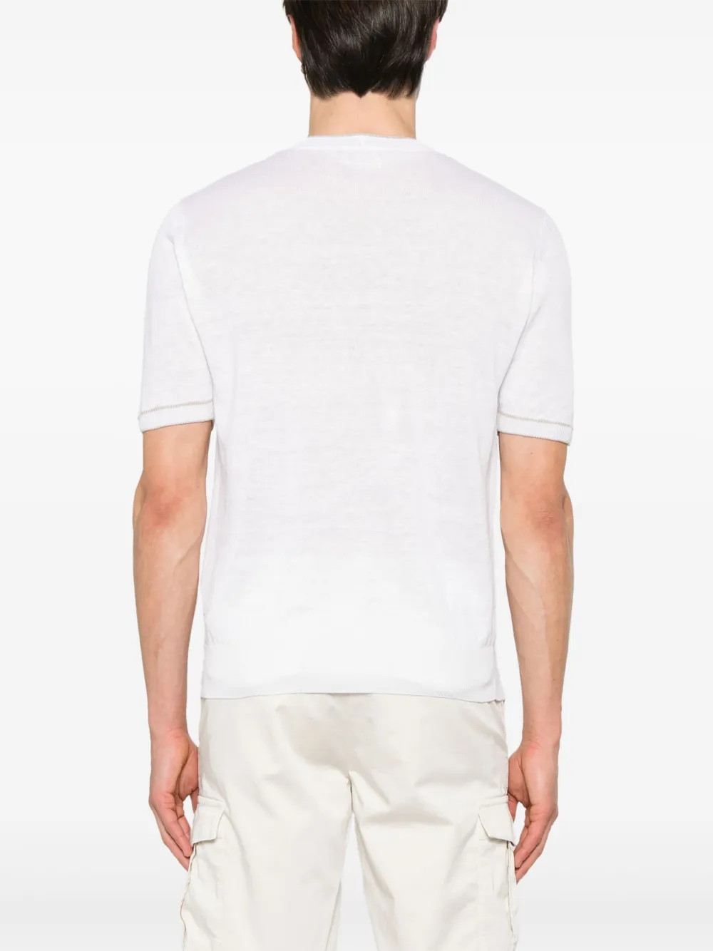 Eleventy Linnen T-shirt Beige
