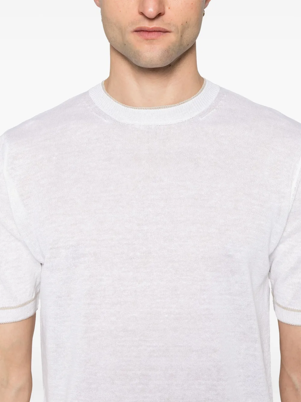 Eleventy Linnen T-shirt Beige