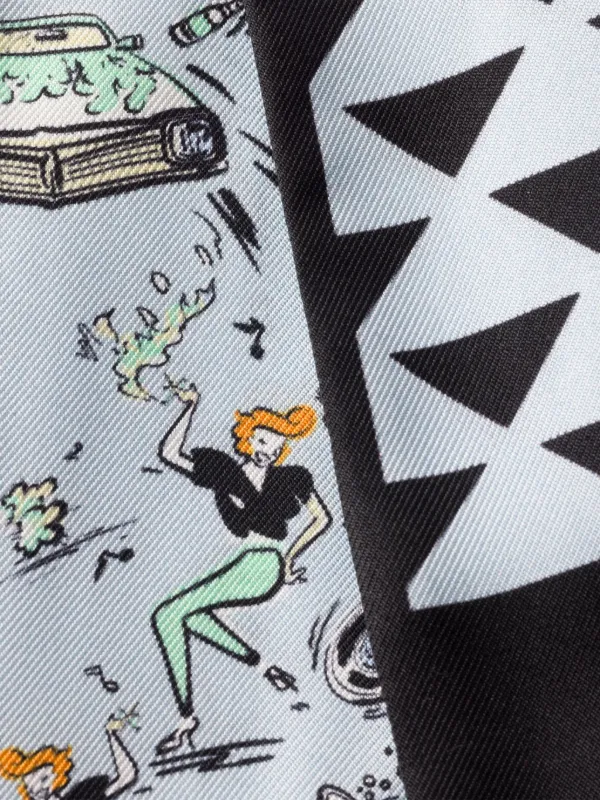PRADA シルク スカーフ ロゴ ブルー Prada シルクスカーフ | ブルー | FARFETCH JP