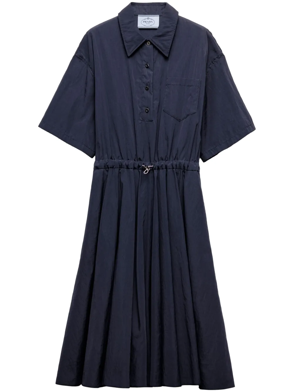 Prada pongé short-sleeve midi dress | Blue | Image 1