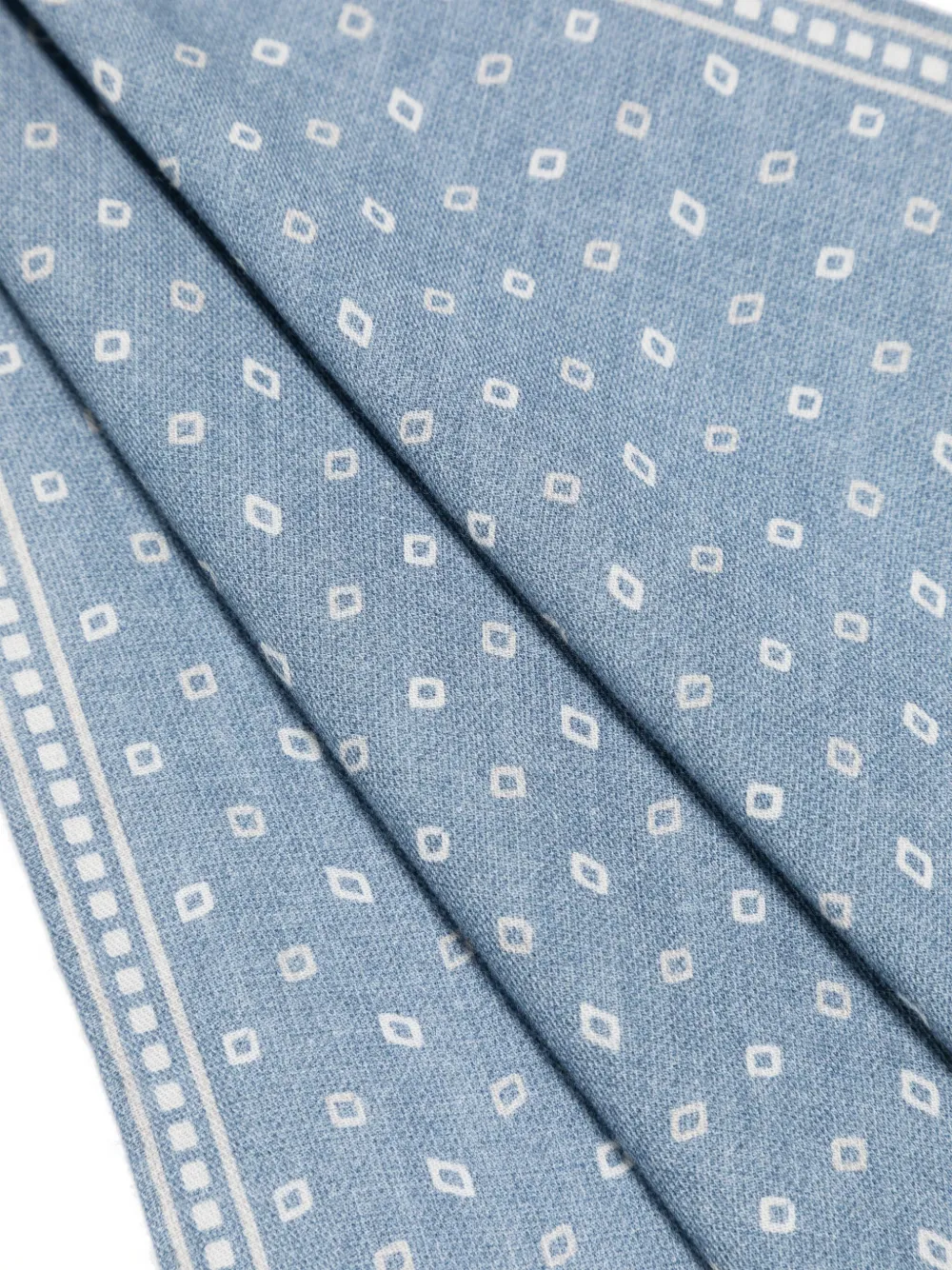 Eleventy Zakdoek met geometrische print - Blauw