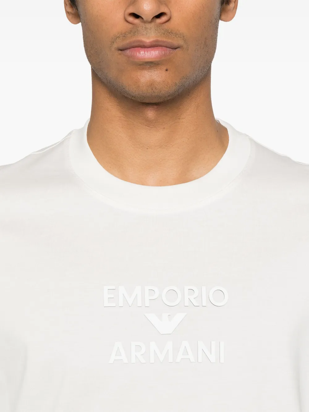 Emporio Armani T-shirt met logo Beige