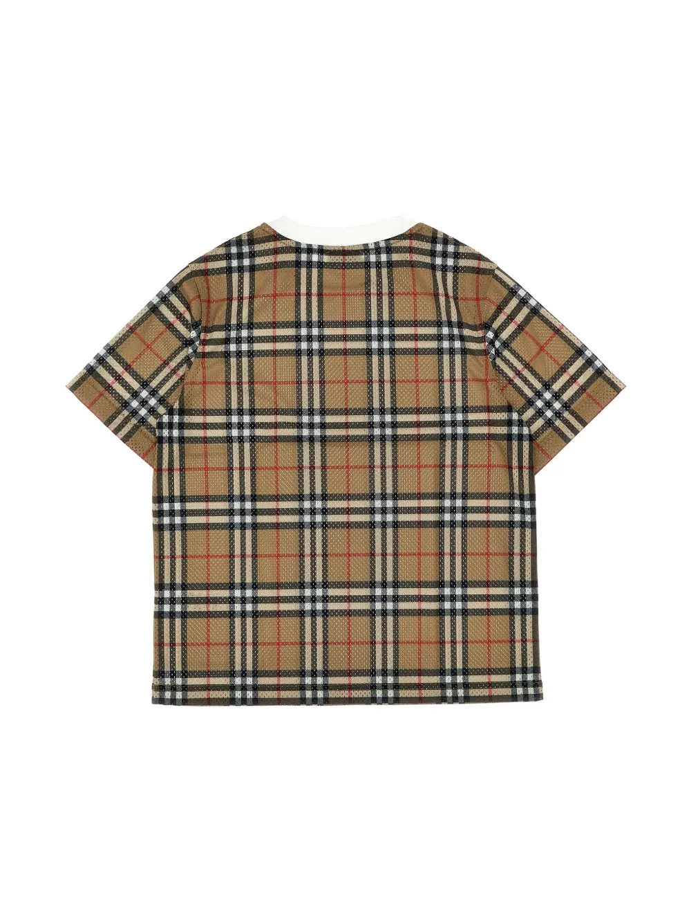 Burberry Kids check mesh T-shirt - Beige